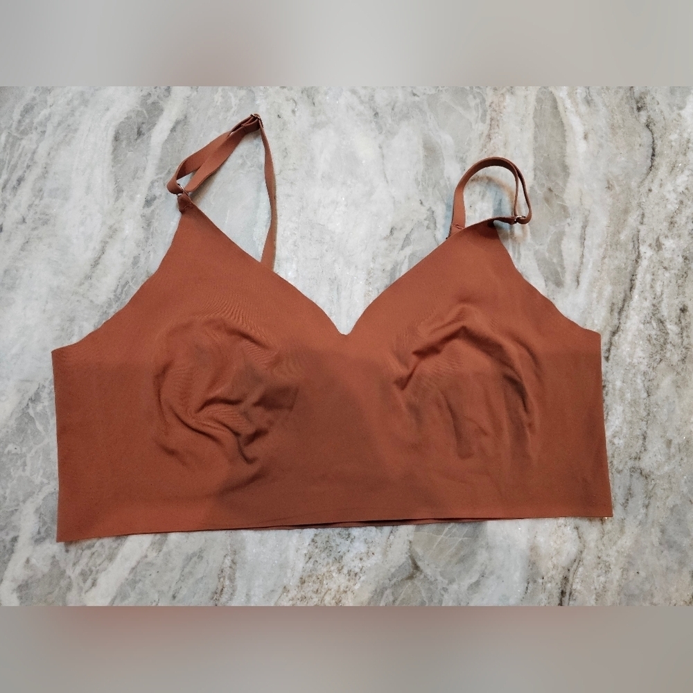 XL Seamless Bra Top Rust Brown Adjustable Straps
